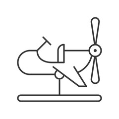 Coin operated Airplane vector icon, amusement park related line style