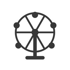 Ferris wheel vector icon, amusement park related solid style