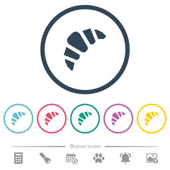 Bakery flat color icons in round outlines