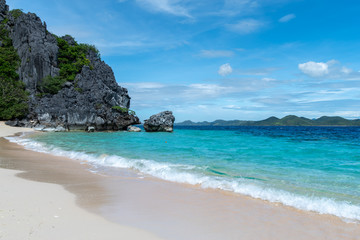 beautiful white beach at Black Island , Coron, Palawan