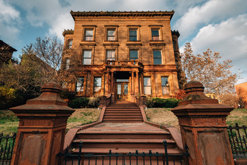 Stairs and houses in Spring Garden, Philadelphia, Pennsylvania.