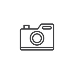 Camera outline icon. linear style sign for mobile concept and web design. Photo camera simple line vector icon. Symbol, logo illustration. Pixel perfect vector graphics