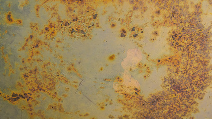 Rust on surface of the old iron, Old metal sheet board background.