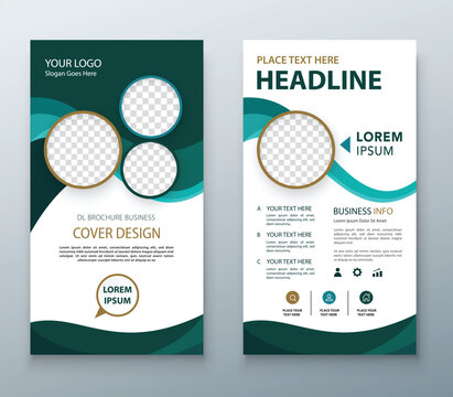 DL flyer design layout: Professional corporate template with modern elements, blue color scheme, and abstract background for effective marketing