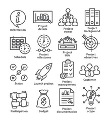Business management line icons Pack 44