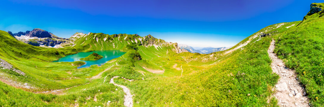Hiking at Schrecksee in Hinterstein - Allgaeu - Bavaria - Germany