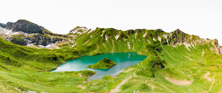 View of Schrecksea in Hinterstein (Allgaeu - Bavaria - Germany)