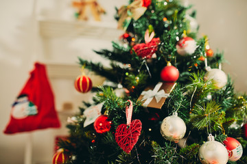 Decorated Christmas tree.