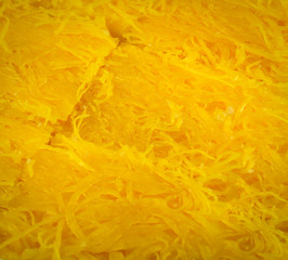 golden egg yolks threads isolated thai desserts on background