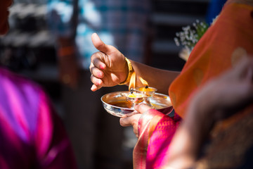 Oil lamp, Diwali , HIndu festival , royal Rajasthan, India