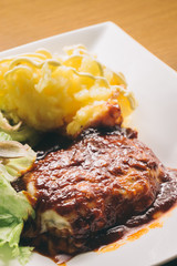 Handmade hamburger steak