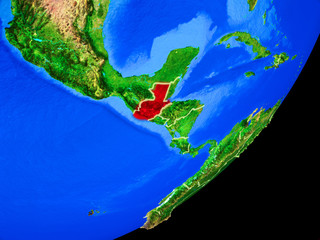 Guatemala on planet Earth with country borders and highly detailed planet surface.