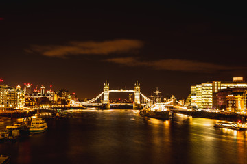 The London Bridge by night, London, England, UK