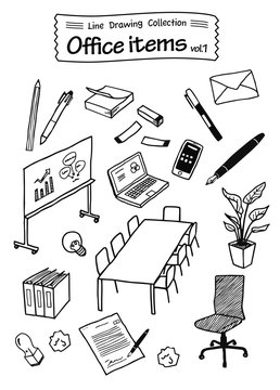 Office items 1 -Line Drawing Collection-