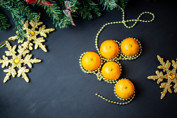 Christmas fruits, tangerines.