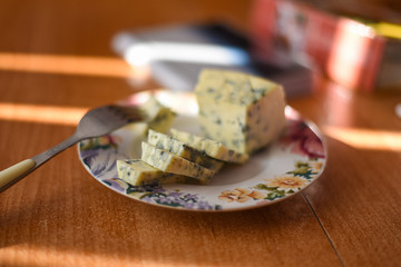 Blue cheese on a plate