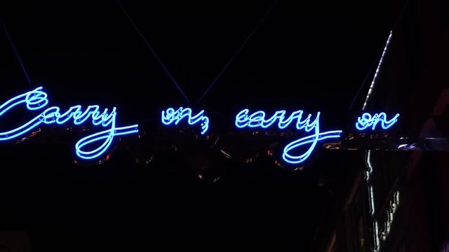 Carnaby Street Christmas Decorations. London 2018. Bohemian Rhapsody, Freddie Mercury.