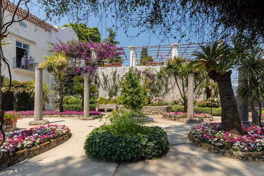 Garden at Villa Rufolo in Ravello. Amalfi Coast Italy