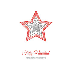 Feliz Navidad - translated from spanish as Merry Christmas. Vector