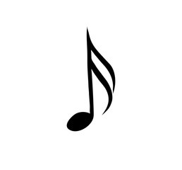 music note. Isolated icon. Symbol of melody