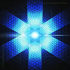 bstract technology background - computer-generated image. Geometry design:  portal of luminous  blocks. Digital technology concept.