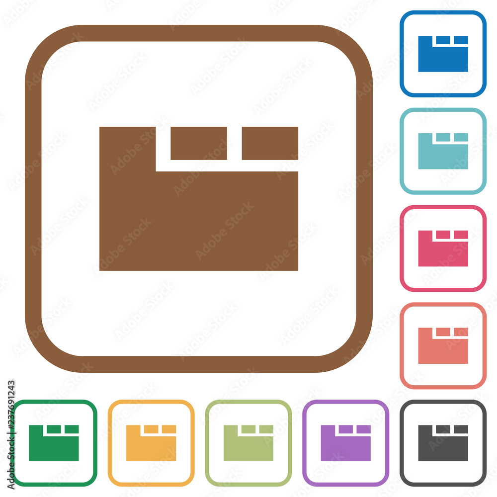 Poster horizontal tabbed layout active simple icons