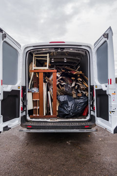 Work Van Full Of Debris And On Its Way To Recycling