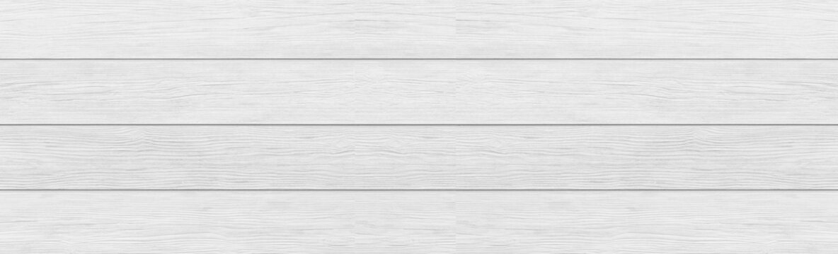 Panorama of Vintage white wood wall pattern and seamless background