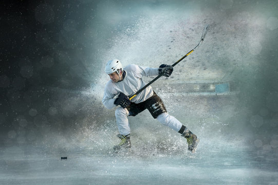 ice hockey Players in dynamic action in a professional