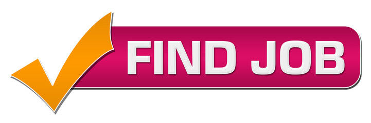 Find Job Pink Orange Tick Mark Horizontal 