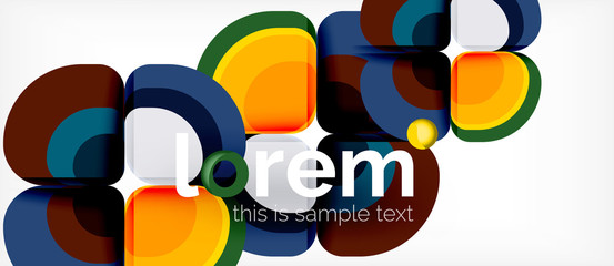 Abstract background - geometric multicolored round shapes composition. Trendy abstract layout template for business or technology presentation