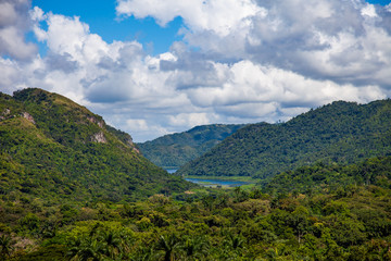 Parque Natural Topes de Collantes. View of the Sierra of Escambray at Cienfuegos Province mountainous system of the central area of Cuba.