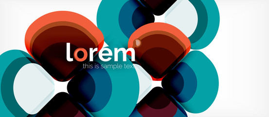 Round triangles geometric shapes composition