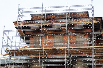 scaffolding installed on the building