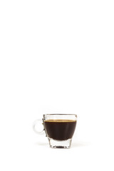 The glass mug of coffee