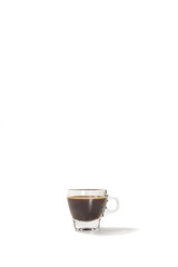 The glass mug of coffee