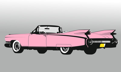 Cadillac Eldorado Cuba - grafika wektorowy - obrazy, fototapety, plakaty