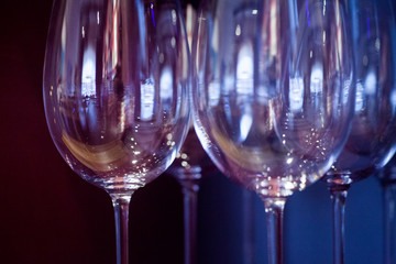 wine glasses close up 