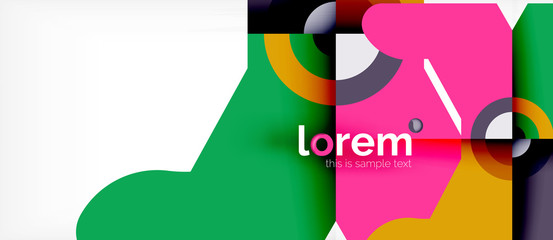Colorful trendy geometric shapes background
