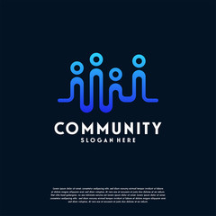 People Community logo designs template, People Beat logo symbol vector, Logo symbol icon