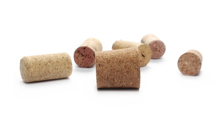 Wine corks isolated on white background