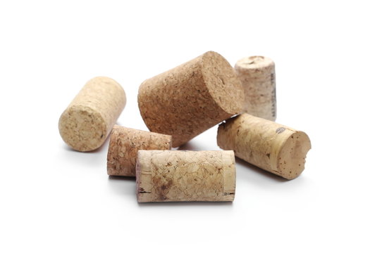 Wine corks isolated on white background