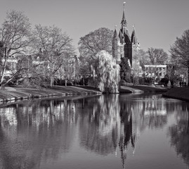 Fototapeta premium View over the town moat in Zwolle NL