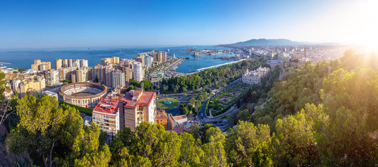 Panorama über Málaga vom Gibralfaro