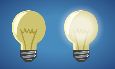Lightbulbs on & off - simple element - vector illustration