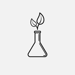 Plant in a flask outline icon. icon. Plant in a flask outline concept symbol design. Stock - Vector illustration can be used for web.
