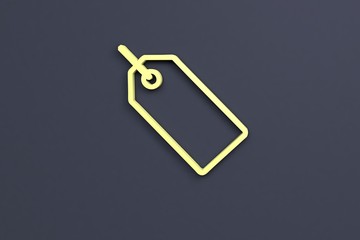yellow 3D illustration and dark background
