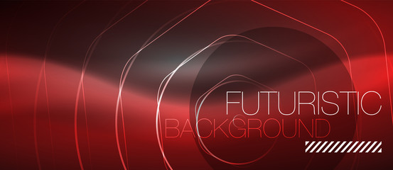 Black and glowing color lines neon design, magin techno template background