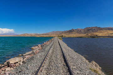 Lake Van, Turkey - on the high plain between Ararat, Iraq and Iran, an amazing display of nature and colors, and railways that seem to lead to nowhere