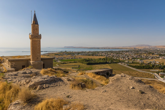 Van, Turkey - at the border with Iran, Van and its wonderful lake are splendid places to visit. Here in the picture the Old Town and the Van Lake seen from the castle
